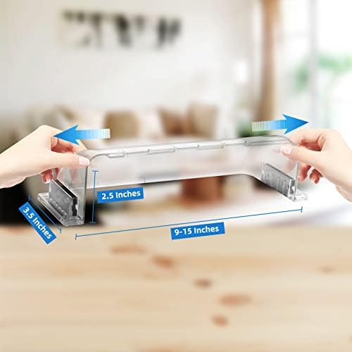 4 Pack Adjustable Air Vent Deflector, 9”-15” Transparent Deflector for Ceiling Registers, Floor, Sidewall (4) - Image 2