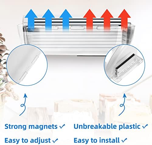 4 Pack Adjustable Air Vent Deflector, 9”-15” Transparent Deflector for Ceiling Registers, Floor, Sidewall (4) - Image 3