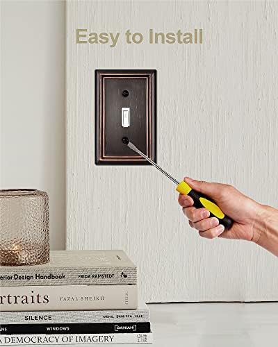 4-Pack Single Toggle Wall Plate, Decorative Aged Bronze Light Switch Cover, Metal Switch Plate Cover, 3.15''*4.88'', Midsize - Image 5