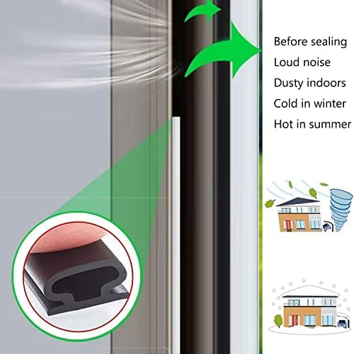 White Rubber Weather Stripping Door Seal Strip, D Shape Door Rubber Weather Seal Strip, SelfAdhesive Door Weatherstripping Soundproofing Door Sealing Strip for Windows (50 feet, White) - Image 3