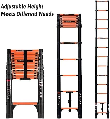 16.5FT Telescoping Ladder, Portable Extension Folding Ladder, Multi-Purpose Compact Ladder for Household or Outdoor Work, 330lbs Max Capacity - Image 6