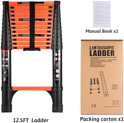 16.5FT Telescoping Ladder, Portable Extension Folding Ladder, Multi-Purpose Compact Ladder for Household or Outdoor Work, 330lbs Max Capacity - Image 7