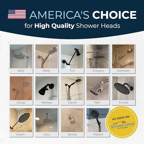 HammerHead Showers® ALL METAL 2 Inch High Pressure Shower Heads - BRUSHED NICKEL – 2.5 GPM Shower Heads High Pressure - High Flow Shower Head with ADJUSTABLE SPRAY PATTERN - Fixed Shower Head - Image 8