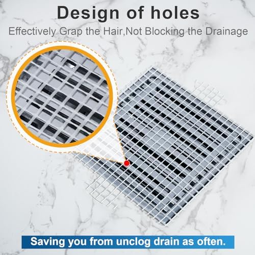 INVIHUG,25 Pack,Disposable Shower Drain Hair Catcher Mesh Stickers,Disposable Hair Drain Catcher(6.1inch Square) - Image 8