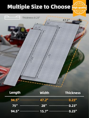 FOCEAN Boat Flooring EVA Foam Boat Decking Marine Mat Non-Slip Self-Adhesive Flooring Sheet for Motorboat Kayak Surfboard Garden Floor Swimming Pools, 94.5''x 47.2'', Grey with Black Lines - Image 6