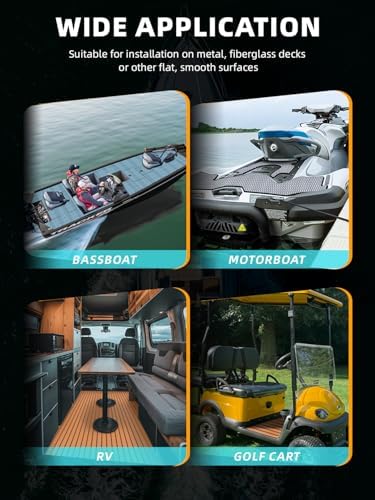 FOCEAN Boat Flooring EVA Foam Boat Decking Marine Mat Non-Slip Self-Adhesive Flooring Sheet for Motorboat Kayak Surfboard Garden Floor Swimming Pools, 94.5''x 47.2'', Grey with Black Lines - Image 7