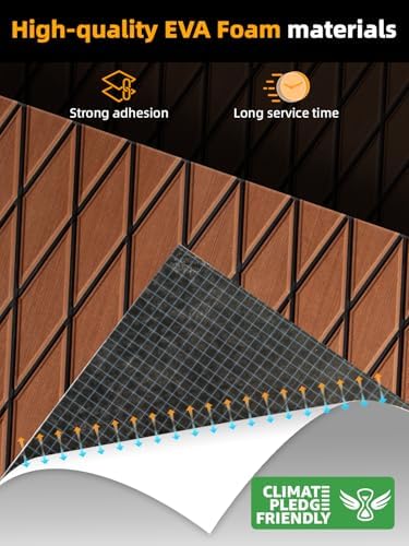 FOCEAN Boat Flooring EVA Foam Boat Decking Marine Mat Non-Slip Self-Adhesive Flooring Sheet for Motorboat Kayak Surfboard Garden Floor Swimming Pools, 94.5''x 47.2'', Brown with Black Lines - Image 2