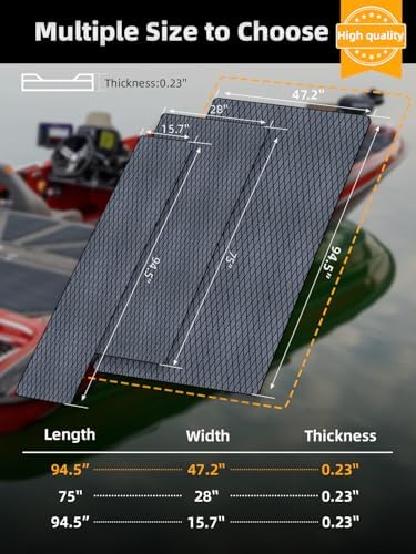 FOCEAN Boat Flooring EVA Foam Boat Decking Marine Mat Non-Slip Self-Adhesive Flooring Sheet for Motorboat Kayak Surfboard Garden Floor Swimming Pools, 94.5''x 47.2'', Dark Grey with Black Lines - Image 6