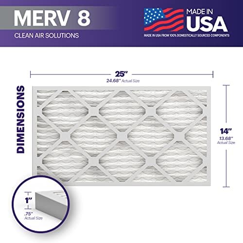 BNX TruFilter 14x25x1 Air Filter MERV 8 (6 Pack) - MADE IN USA – Dust & Pet Defense Electrostatic Pleated Air Conditioner HVAC AC Furnace Filters for Dust, Pet, Mold, Pollen MPR 600 – 700 & FPR 5 - Image 2