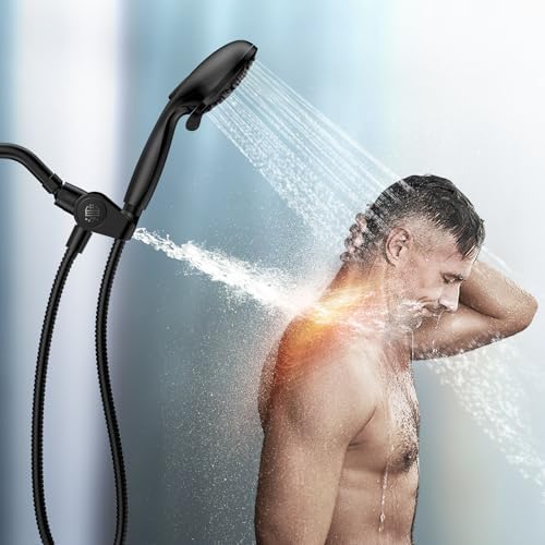 Filtered Shower Head with Handheld Combo Matte Black - Dual 2-in-1 Spa System with Massage Shower Head and 10 Modes Hand Held Shower Head, High Pressure, Built in Power Wash Mode - Image 2