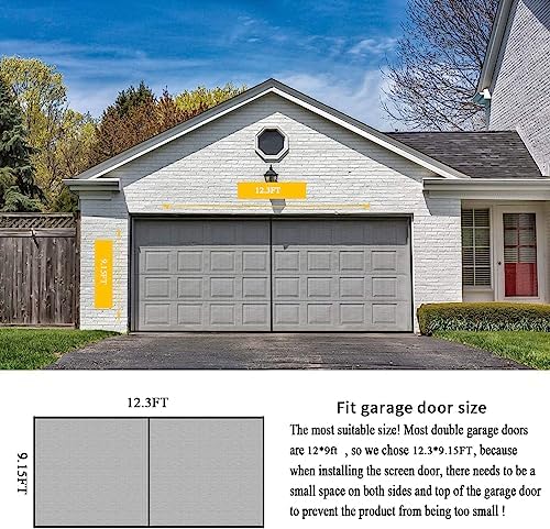 LIAMST Garage Door Screen 12 * 9FT，1 Car Garage Doors- Reinforced Fiberglass Door Screen,Stronger High Energy Magnets ， Magnetic Screen Door - Image 2