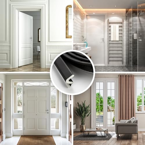 Weather Stripping Door Seal Strip - Soundproof Q-Shaped Foam for Exterior Door Frame, Large Gap Seal, Noise Cancelling, Easy to Install (Black, 60FT) - Image 8