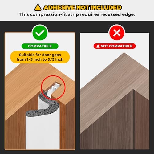 Weather Stripping Door Seal Strip - Soundproof Q-Shaped Foam for Exterior Door Frame, Large Gap Seal, Noise Cancelling, Easy to Install (White, 26FT) - Image 2