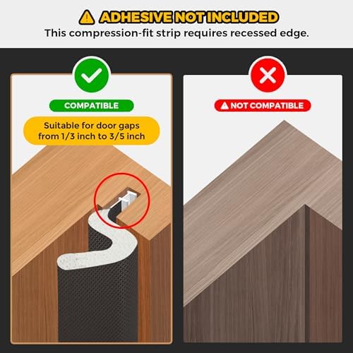 Weather Stripping Door Seal Strip - Soundproof Q-Shaped Foam for Exterior Door Frame, Large Gap Seal, Noise Cancelling, Easy to Install (Black, 40FT) - Image 2