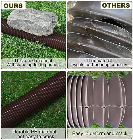 Rain Gutter Downspout Extensions, Downspout Extender for Rainwater Drainage Flexible, Down Spout Drain Extension Pipe and Extendable from 21 to 66 Inches (2 Pack, Brown) - Image 2