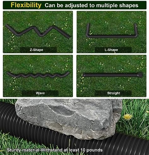Rain Gutter Downspout Extensions, Downspout Extender for Rainwater Drainage Flexible, Down Spout Drain Extension Pipe and Extendable from 21 to 66 Inches (2 Pack, Black) - Image 3