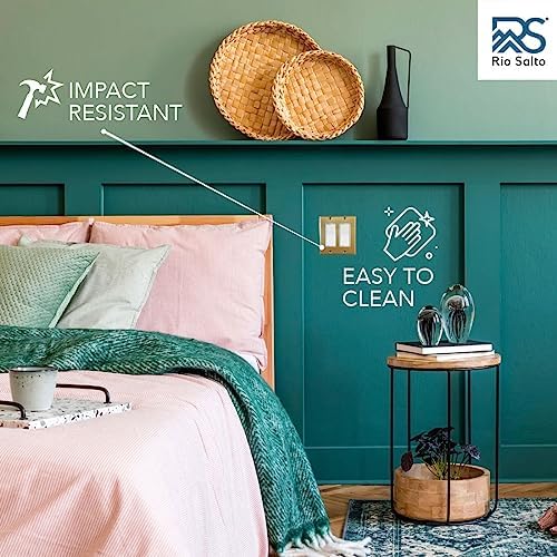Rio Salto BRASS Modern Metal Gold Double Light Switch Wall Plate or Outlet Cover Wall Plate, Corrosion Resistant Receptacle Wallplate Rocker Covers Decora 2 Gang Brushed Brass STANDARD SIZE - Image 9