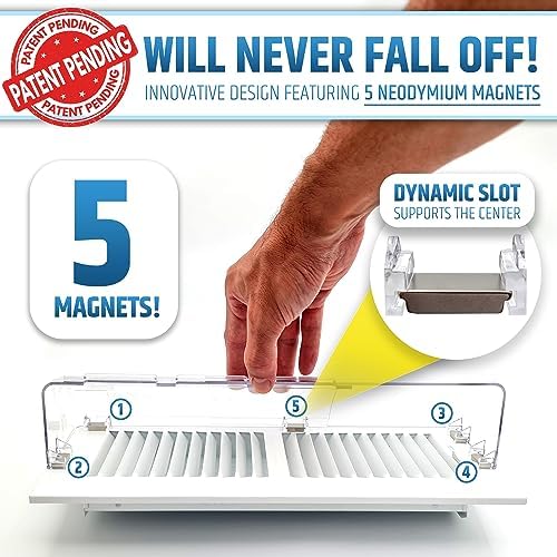 Powerful Magnetic Vent Air & Heat Deflector (3 Pack) for Ceiling, Floor and Wall - Will Never Fall Off - Adjustable from 9.2” to 16” - Super Strong Neodymium Magnets (Upgraded Design) | Patent Pending - Image 4