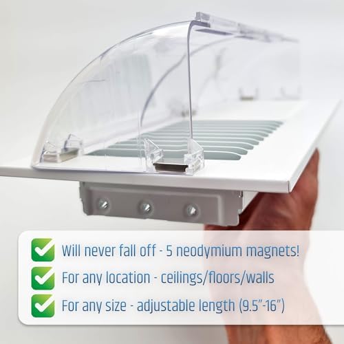 Powerful Magnetic Vent Air & Heat Deflector (3 Pack) for Ceiling, Floor and Wall - Will Never Fall Off - Adjustable from 9.2” to 16” - Super Strong Neodymium Magnets (Upgraded Design) | Patent Pending - Image 9