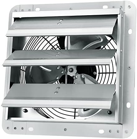 VEVOR 10'' Shutter Exhaust Fan, High-speed 820 CFM, Aluminum Wall Mount Attic Fan with AC-motor, Ventilation and Cooling for Greenhouses, Garages, Sheds, Shops, FCC (No Power Plug Included) - Image 9