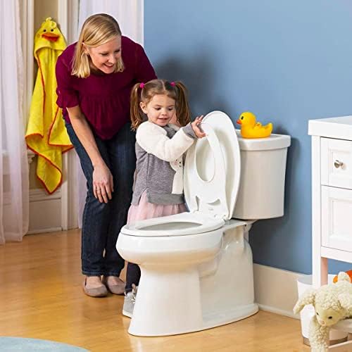 Little2Big Toilet Seat with Built-In Potty Training Seat, Slow Close, Durable Plastic, Made in USA, ELONGATED, White - Image 6