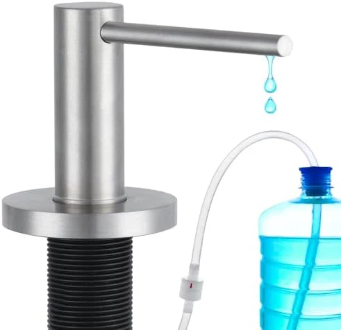 Gappo Upgraded Soap Dispenser for Kitchen Sink Brushed Nickel, Stainless Steel Countertop Pump, Built in Sink Soap Dispenser with 47" Extension Tube kit