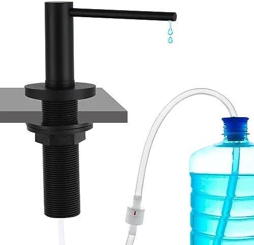 Gappo Upgraded Matte Black Soap Dispenser for Kitchen Sink, Stainless Steel Countertop Pump, Built in Sink Soap Dispenser with 47" Extension Tube kit - Image 8