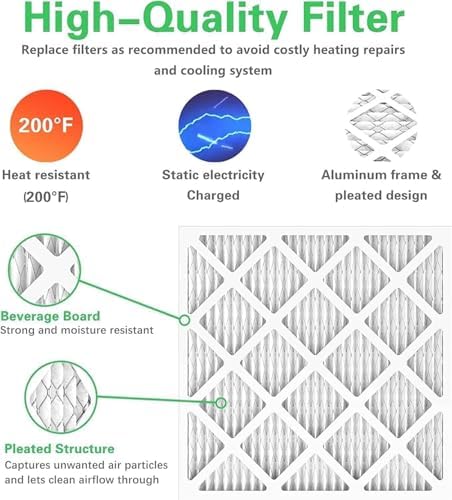 10x10x1 Furnace Air Filters 4 Pack, MERV 8 MPR 600 & FPR 5 Filtering, HVAC Air Filter Replacement (exact dimensions: 9 3/4"x9 3/4"x3/4") - Image 4