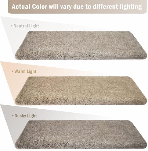 PURE ERA Carpet Stair Treads Ultra Plush 9.5" X 30"Soft Bullnose Indoor Stair Protectors Pet-Friendly Non-Slip Skid Resistant Tape Free Washable Reusable(14 Pieces, Cream Gray) - Image 9