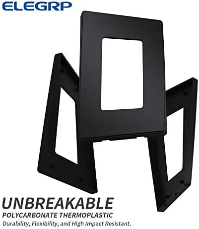 ELEGRP Matte Black 1-Gang Screwless Decorative Wall Plates, Standard Size Unbreakable Thermoplastic Faceplate Cover for Decorator Receptacle Outlet Switch, UL Listed (20 Pack) - Image 4