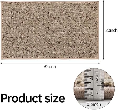 COSY HOMEER Edging Stair Treads Non-Slip Corner Indoor Stair Runners for Wooden Steps,Landing Slip Resistant Stair Rugs for Kids and Dogs, 100% Polyester TPE Backing,Beige,20"X32" - Image 3