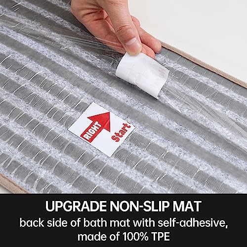 COSY HOMEER Edging Stair Treads Non-Slip Corner Indoor Stair Runners for Wooden Steps,Landing Slip Resistant Stair Rugs for Kids and Dogs, 100% Polyester TPE Backing,Beige,20"X32" - Image 5