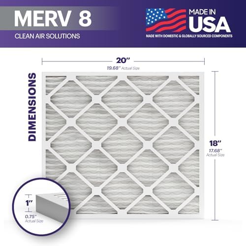 BNX TruFilter 18x20x1 Air Filter MERV 8 (6-Pack) - MADE IN USA – Dust & Pet Defense Electrostatic Pleated Air Conditioner HVAC AC Furnace Filters for Dust, Pet, Mold, Pollen MPR 600 – 700 & FPR 5 - Image 2