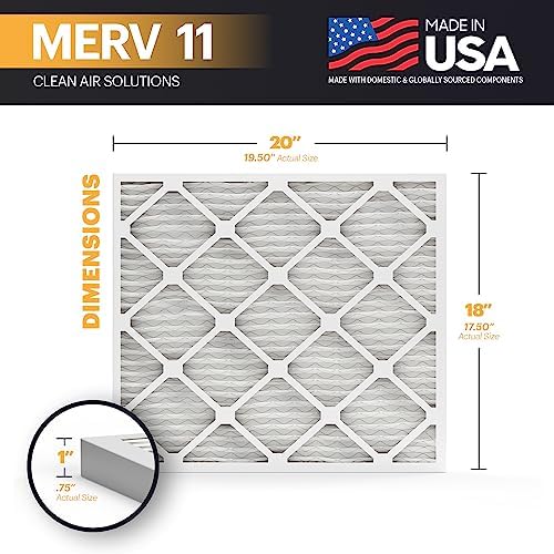 BNX TruFilter 18x20x1 Air Filter MERV 11 (6-Pack) - MADE IN USA - Allergen Defense Electrostatic Pleated Air Conditioner HVAC AC Furnace Filters for Allergies, Dust, Pet, Smoke, Allergy MPR 1200 FPR 7 - Image 2