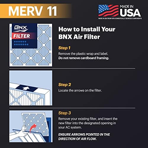 BNX TruFilter 18x20x1 Air Filter MERV 11 (6-Pack) - MADE IN USA - Allergen Defense Electrostatic Pleated Air Conditioner HVAC AC Furnace Filters for Allergies, Dust, Pet, Smoke, Allergy MPR 1200 FPR 7 - Image 5