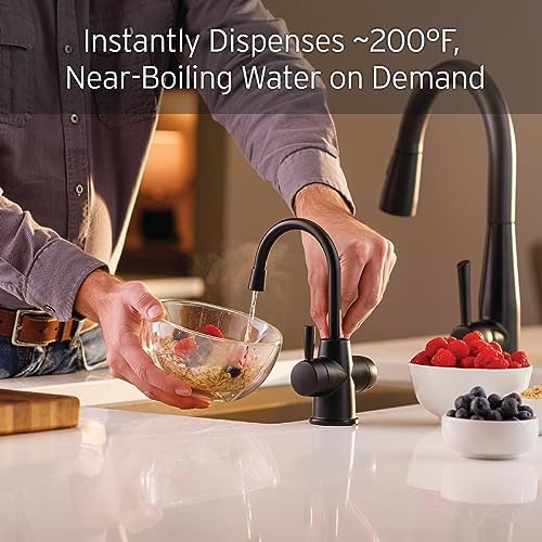 InSinkErator Stainless Steel Tank, HC250MBLK-SS HOT250 System, 2-Handle Drinking Faucet in Matte Black with 2/3-Gallon, Filter-Compatible Instant Hot/Cold Water Dispenser - Image 2