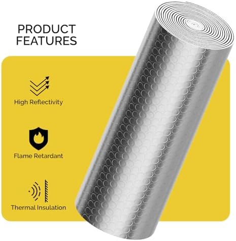 fowong Reflective Window Insulation Roll, 36" x 10 Ft Window Insulation for Winter, Weatherproofing Aluminum Foil Bubble Thermal Bubble Shield for RV, Roof, Garage Door - Image 2