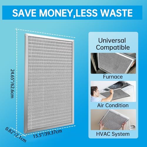 UBeesize 16x25x1 Reusable Electrostatic Air Filter HVAC AC Furnace Filter,MERV 8,Washable, Lasts a Lifetime,Permanent Air Filter,Breathe Fresher,Home And Office(Actual Size:15.5x24.65x0.82 Inch) - Image 3