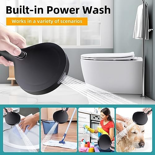 Cobbe Filtered Shower Head, High Pressure 9 Spray Mode Handheld Shower Head with Filter Built-in Power Wash with Hose and Water Softener for Hard Water Remove Chlorine, Matte Black - Image 4