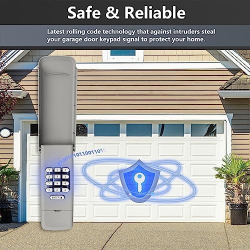 Universal Garage Door Opener Keypad Remote Wireless Keyless Keypad Compatible with Genie LiftMaster Chamberlain Craftsman Linear Overhead Door Wayne Dalton Opener has Learn Button or Dip Switch - Image 6