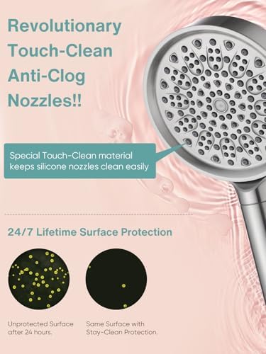 Cobbe Filtered Shower Head with Handheld, 6 Spray Modes, Water Softener Filters - Remove Chlorine, Reduce Dry Skin - Brushed Nickel - Image 6