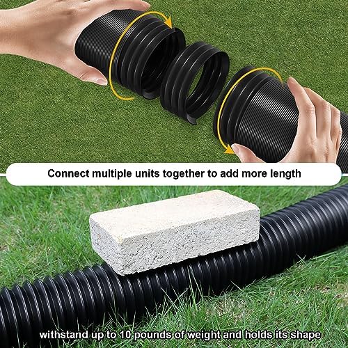 2 Pack Rain Gutter Downspout Extensions, Flexible Downspout Extender with 58"+68" Extendable Pipes for Rain Water Drainage, Durable Down Spout Drain Extension with Connector (Black) - Image 3