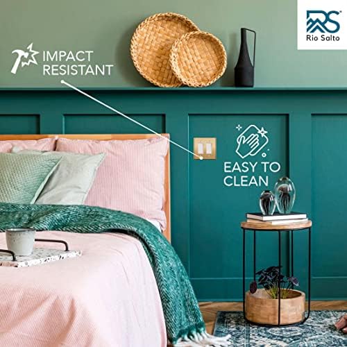 Rio Salto BRASS Metal Double Rocker Decora MIDSIZE Gold Double Light Switch Wall Plate Outlet Cover Wall Plate Receptacle Wallplate Dual Rocker Decora 2 Gang Decorator 4.92" x 4.92" - Image 9