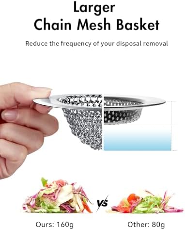 Sink Drain Strainer, Reversible Easy Clean Mesh Sink Strainer with 304 Stainless Steel, Wokdada Revolutionary Anti-Rust Large Kitchen Sink Strainer Food Catcher for Garbage Disposal Without Clogging - Image 4