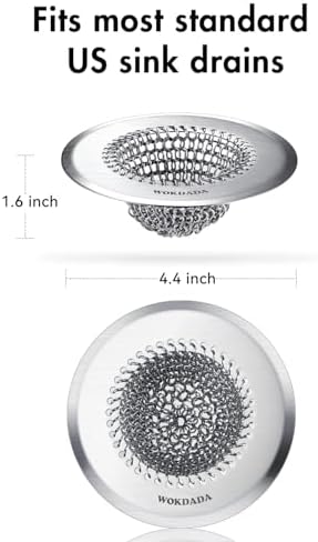 Sink Drain Strainer, Reversible Easy Clean Mesh Sink Strainer with 304 Stainless Steel, Wokdada Revolutionary Anti-Rust Large Kitchen Sink Strainer Food Catcher for Garbage Disposal Without Clogging - Image 6