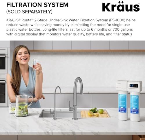 KRAUS Oletto Single Handle Drinking Water Filter Faucet for or Water Filtration System in Spot-Free Antique Champagne Bronze, FF-103SFACB - Image 10