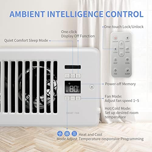 Super Quiet Register Booster Fan 4" x 10" - Intelligent Thermostat Control Vent Fan Booster - Cooling Heating Smart Register Vent - White - Image 4