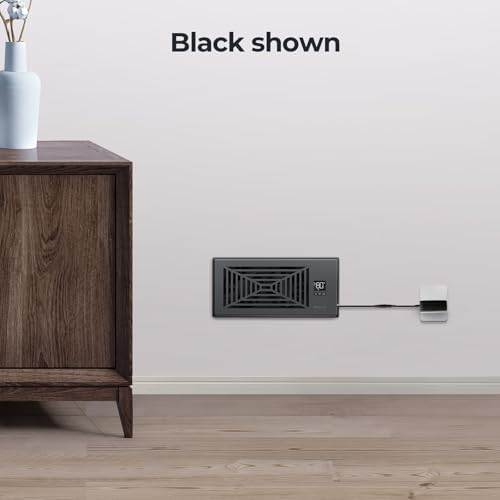 Quiet Register Booster Fan Fits 4" x 10" Register Holes, 10-Speed Smart Heating Cooling AC Vent Fan with Remote Control and Thermostat Control - Black - Image 7