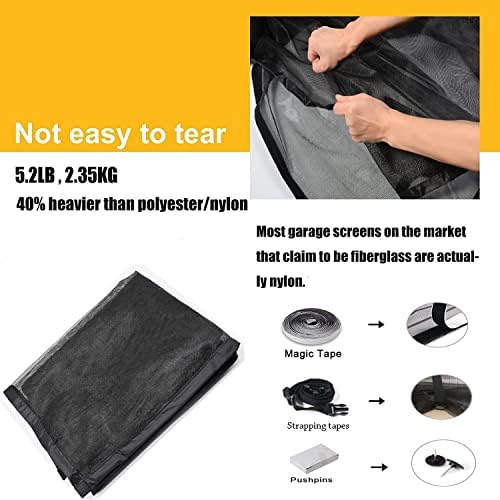 LIAMST Garage Door Screen 16 * 9FT，2 Car Garage Doors- Reinforced Fiberglass Door Screen,Stronger High Energy Magnets ， Magnetic Screen Door - Image 5