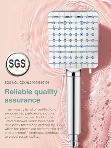 Cobbe Filtered Shower Head with Handheld, High Pressure 6 Spray Mode Showerhead with Filters, Water Softener Filters Beads for Hard Water - Remove Chlorine - Reduces Dry Itchy Skin, Chrome - Image 4